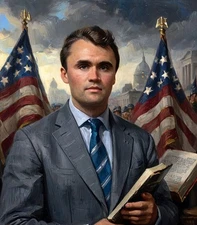 Charlie Kirk MAGA Christian Oil Painting Style Print AI Generated 8X10 Print