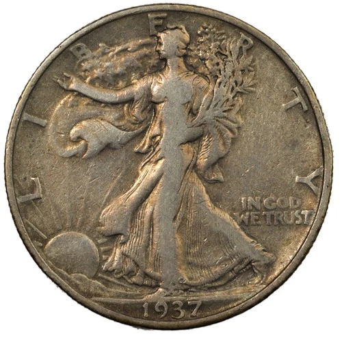 1937-S Walking Liberty Half Dollar 50c VF/XF+ Better Early Date
