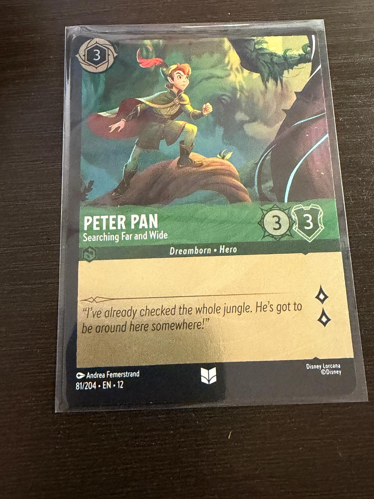 Peter Pan - Searching Far and Wide 81/204 Wilds Unknown Lorcana Cold Foil NM