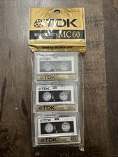 TDK MC60 Microcassette Blank Cassette Tape 60 Minutes New Sealed 3 Pack