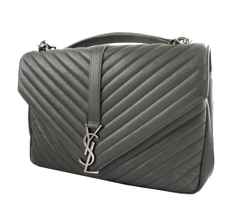 Saint Laurent Borsa grigia classica college monogram catena 26811147