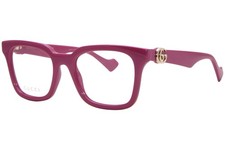 Gucci GG1728O 004 Eyeglasses Frame Women's Red/Gold Full Rim Square Shape 51mm