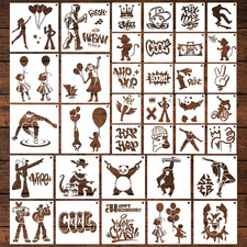 Street Spray Painting Stencils - 36 Pcs Graffiti Street Art Stencils for Paintin