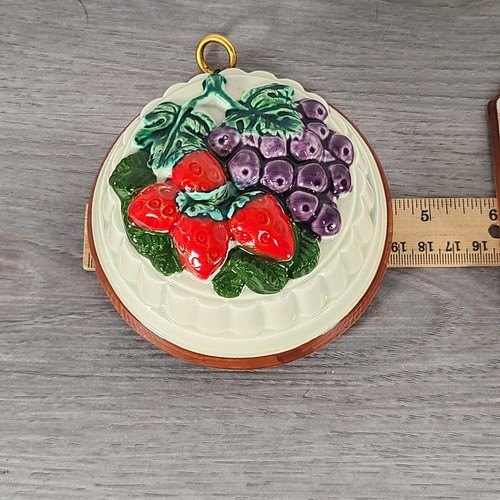 Vintage Japan Keramik Formen Wanddeko Obst Gemüse 4er Set - Bild 7 von 8