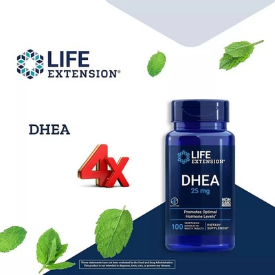 4 x DHEA 25 MG by LIFE EXTENSION - 200 (4x100) Tablets ! TRUSTED SELLER !