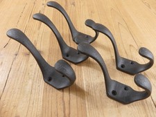 5 Vintage Style Cast Iron Wall Coat Hooks Hat Hook Hall Tree 3" Black Towel