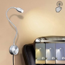 USB LED Bedside Wall Lamp Touch Control Dimmable Flexible Reading Light 5V 3W UK