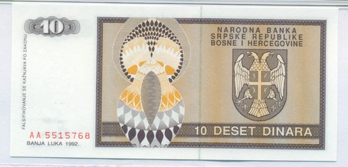 Bosnia - Herzegovina 1992 10 Dinara Bank Note Superb Gem Unc 68 EPQ PMG - Picture 4 of 4