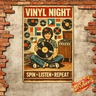 Nostalgic Music Vinyl Record Wall Logo Vintage Tin Metal Sign Plate