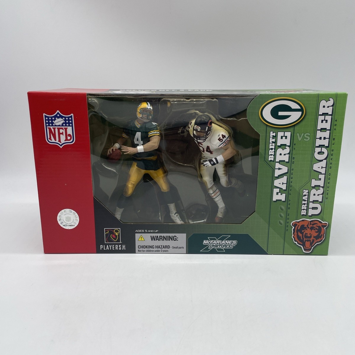 McFarlane Deluxe NFL Brett Favre (Packers) vs.Brian Urlacher