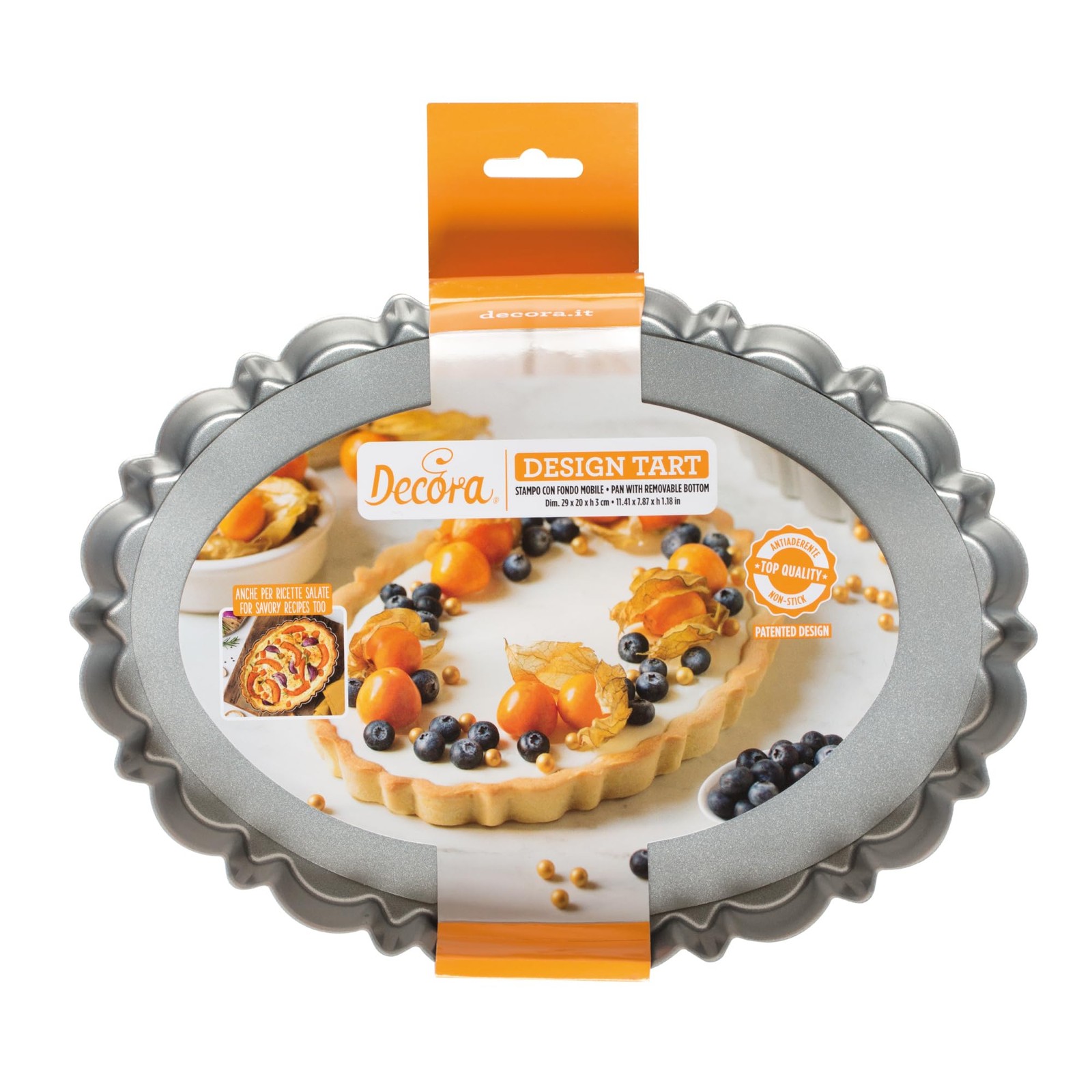 Moule à tarte avec fond mobile 29 x 20 x 3 H cm plat quiche acier