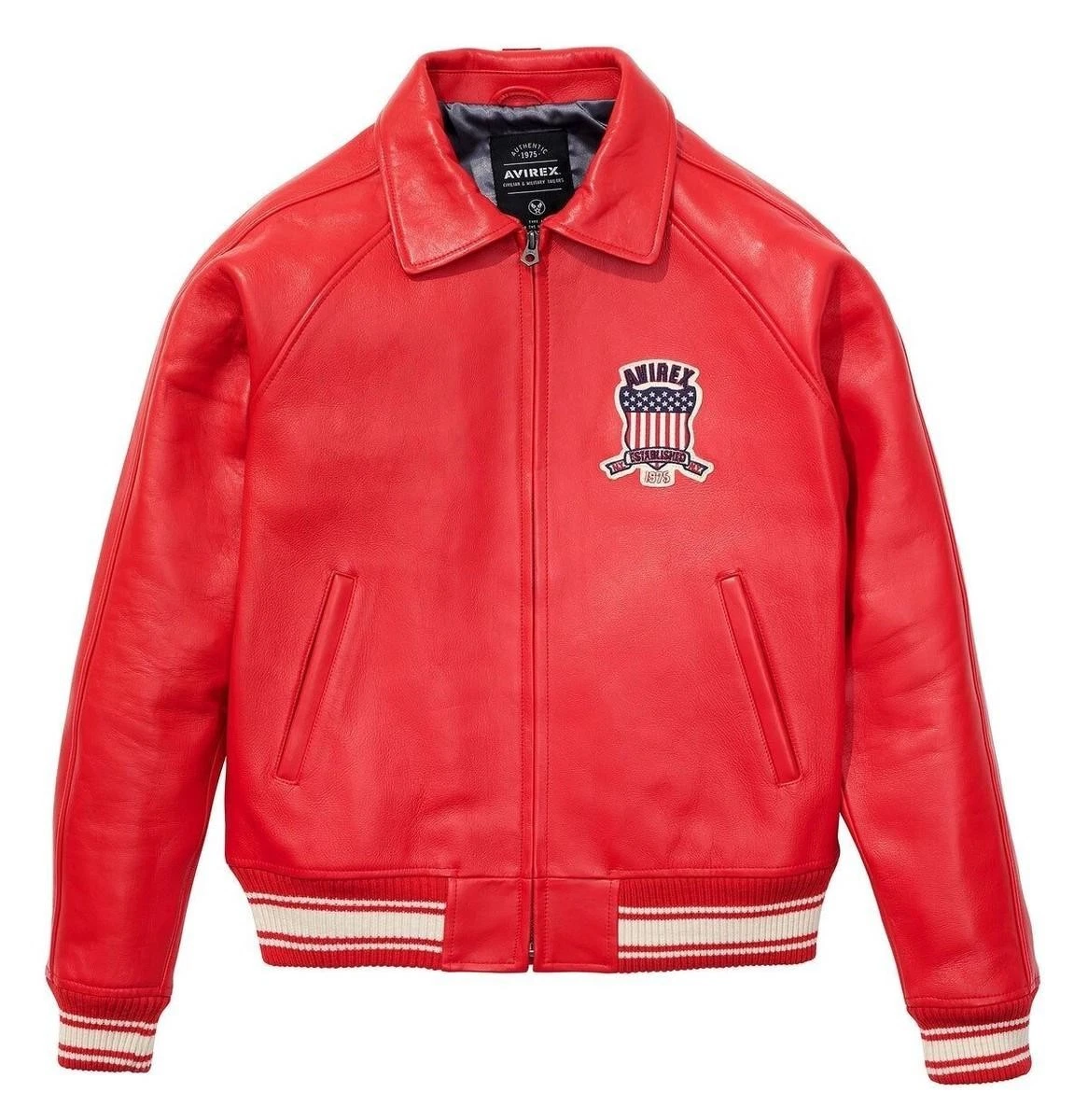 Avirex Leather Outer Shell Red Coats, Jackets & Vests for Men for