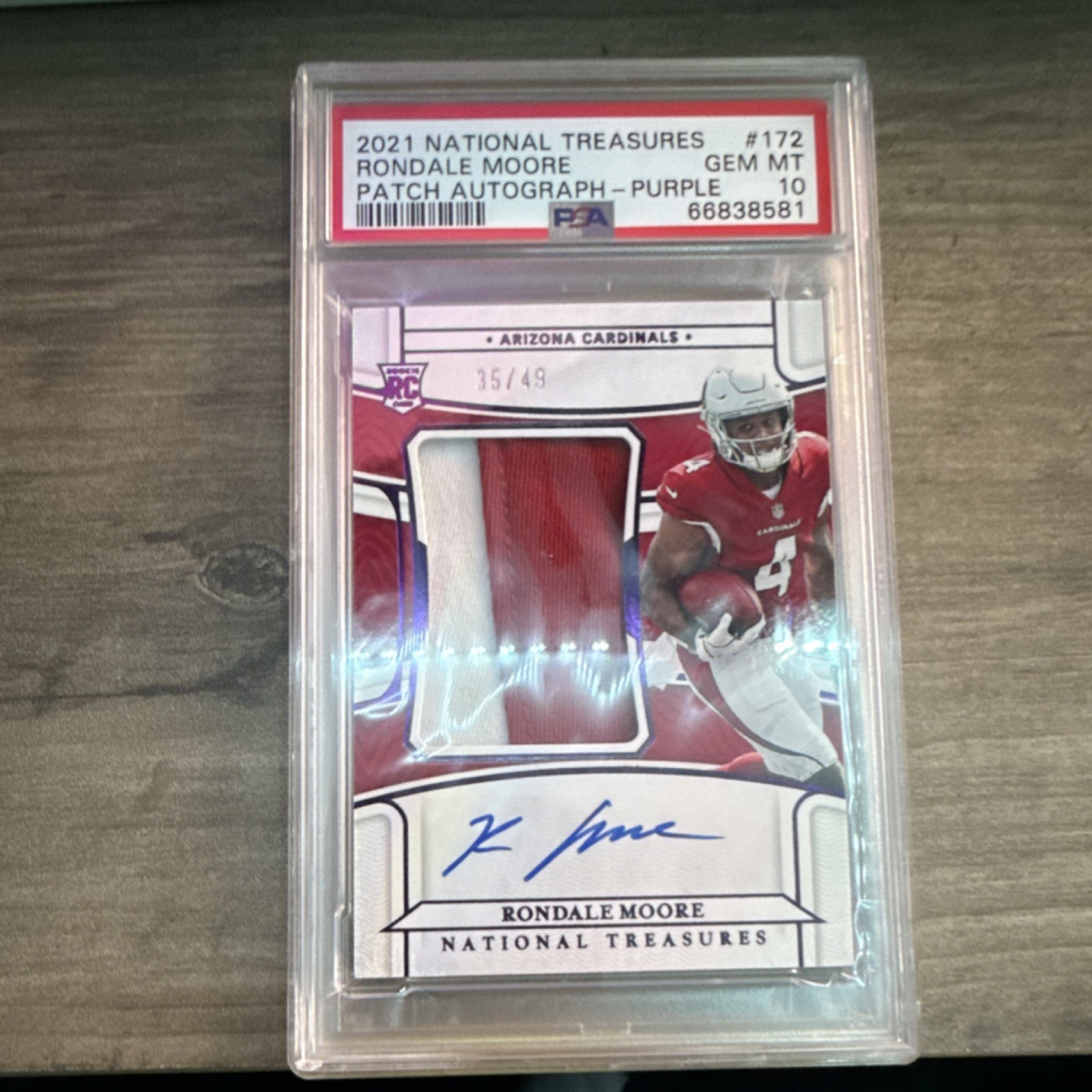 Rondale Moore Panini National Treasures #172 Patch Autograph-Purple