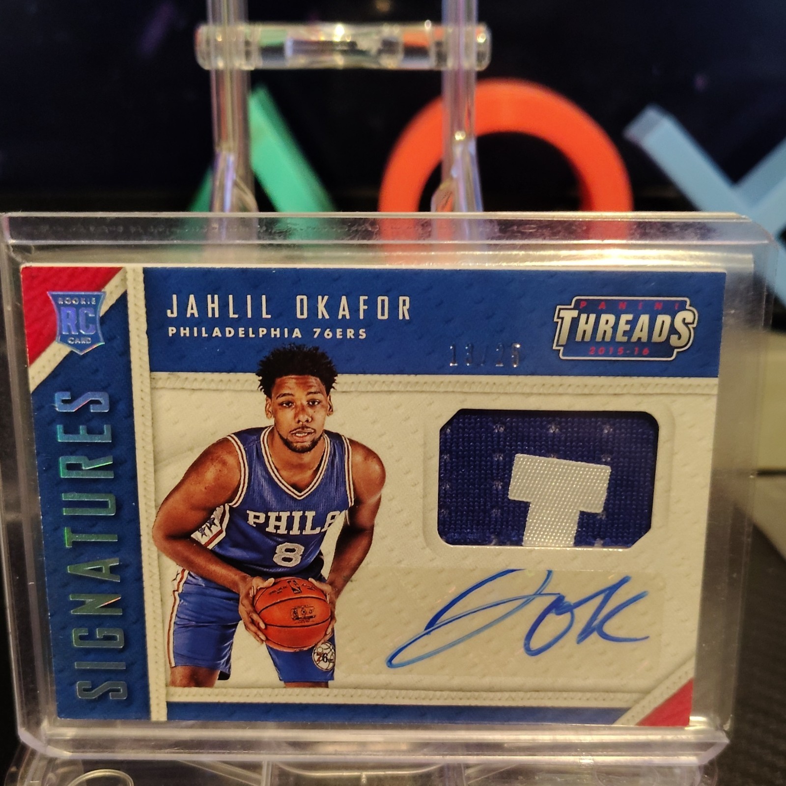 Panini 2015-16 Threads Jahlil Okafor Rookie Threads Signatures Auto 13/25
