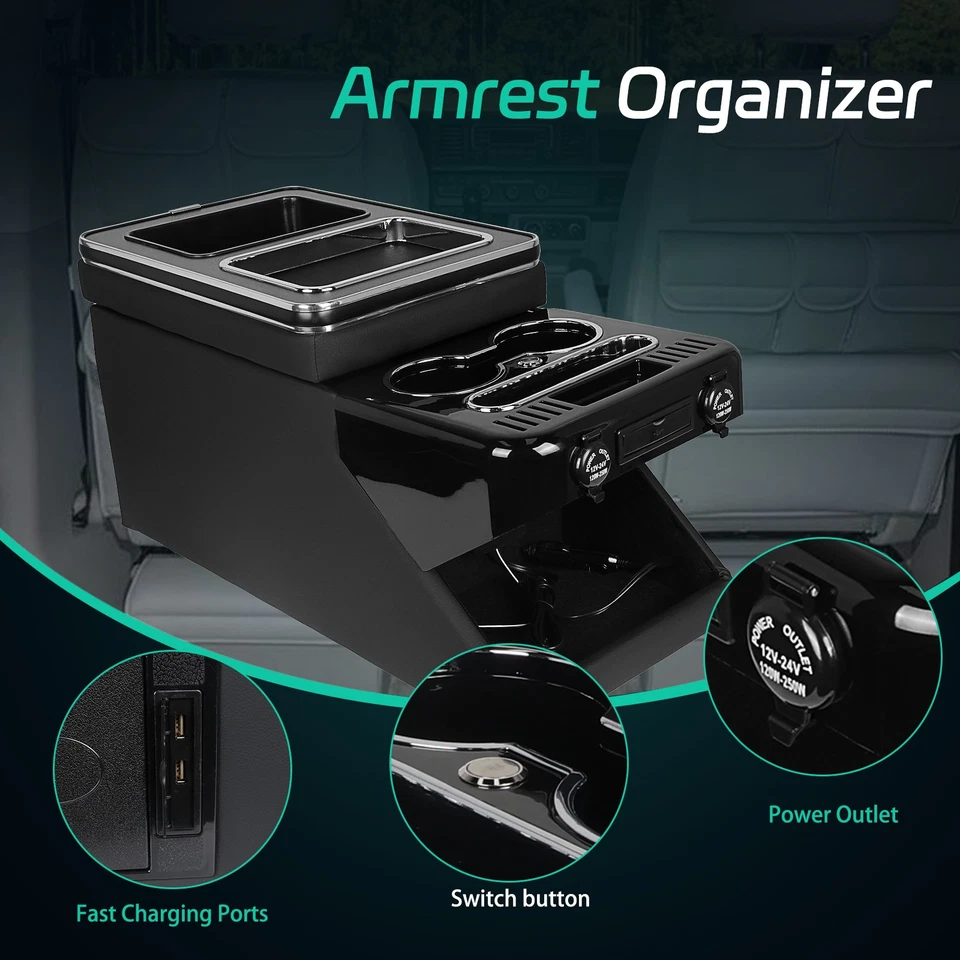 1pcs Portaoggetti Console Centrale per Classe V Vito W447 Illuminazione LED + USB - Immagine 4 di 4