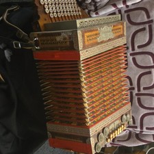 Weiss Vintage Harmonika Haus Button Accordion Made in Austria Ornate Design