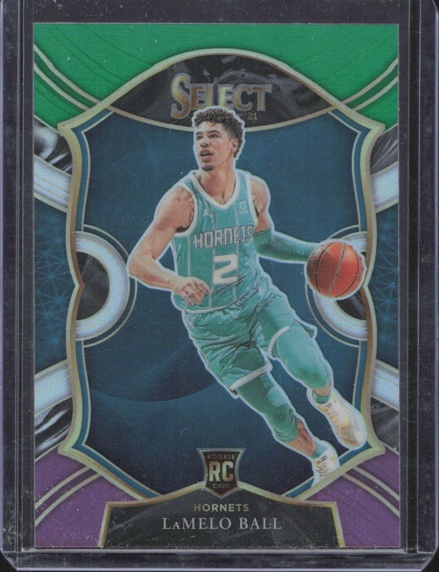 2020-21 Panini Select #63 LaMelo Ball Green White Purple