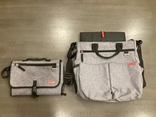 Skip Hop Heather Heather Gray Diaper Bag and Changing Station Set Used