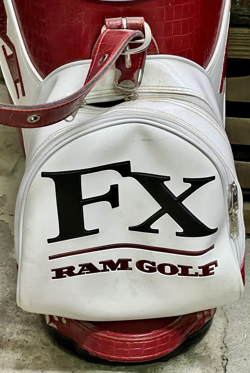 Vintage RAM FX GOLF Staff Red & White Leather Golf Club Bag w