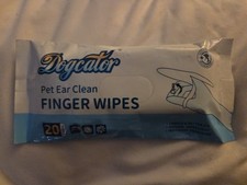 Pet Ear Finger Wipes 100pcs - Dog Cat Cleaning Pads, Gentle, Deodorizing, Safe