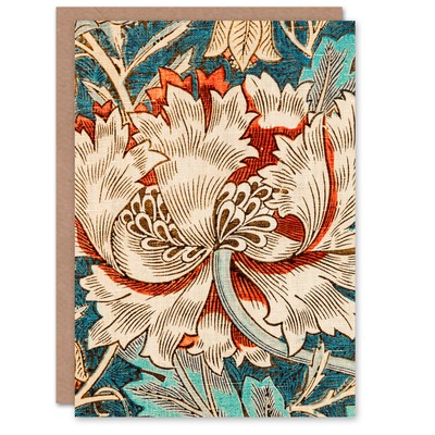 William Morris Kunstkarte Geißblatt Blüte Textildetail