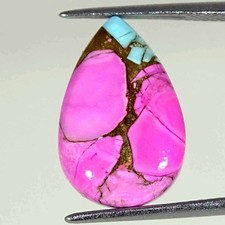 06.20Cts Cotton Candy Pink Copper Turquoise Pear Cabochon Loose Gemstone