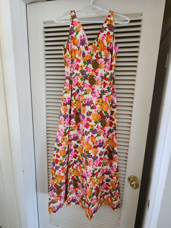 Vestido Hawaiano Acrílico Vintage Hecho en Hawai Para Kimos Tienda Polinesia Foto 3 de 4