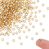 300 StüCk Runde Quetschperlen 3 Mm Edelstahl Abstandshalter Perlen Klemmenden Go