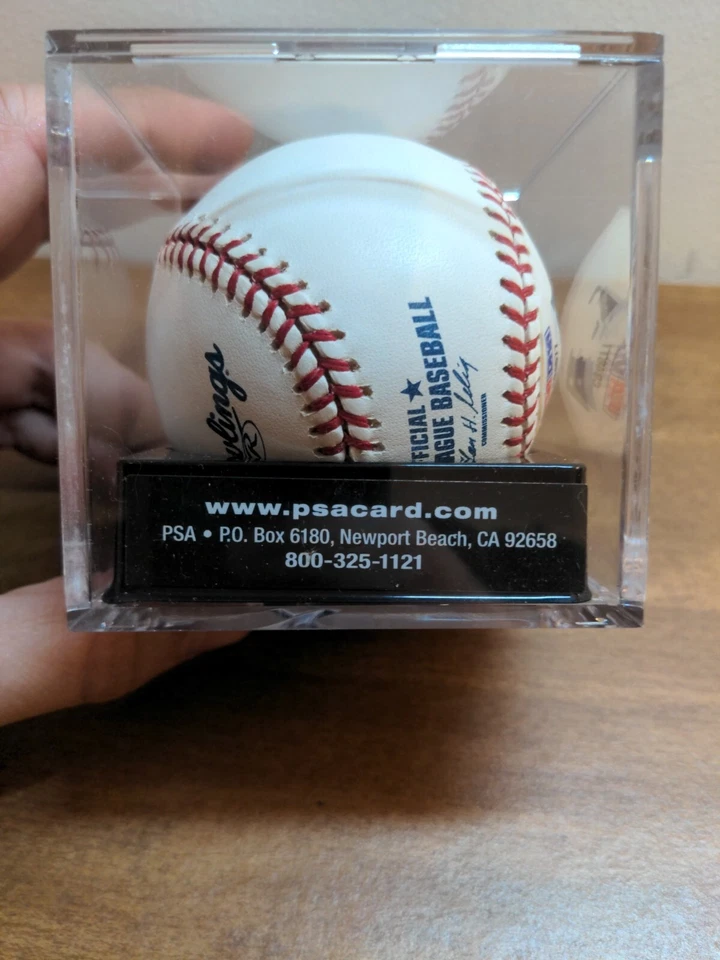 BROOKLYN DODGERS DUKE SNIDER #4 HOF SIGNED BASEBALL PSA MINT 9.5 SWEET SPOT - Image 4 of 4