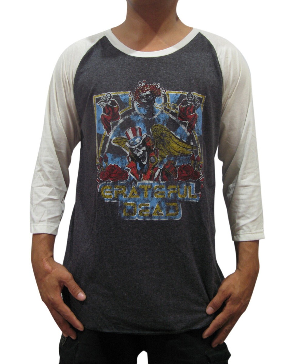 Grateful Dead 1980 Metal Rock Band Tour Raglan Mens 3/4 Grateful Dead 1980 Metal Rock Band Tour Raglan Mens 3/4