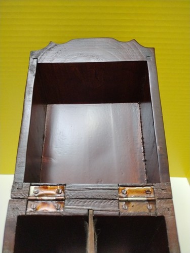 ANTIQUE MAHOGANY CUTLERY BOX WITH ORIGINAL FITTINGS GEORGIAN DESIGN CLAM - Picture 14 of 23