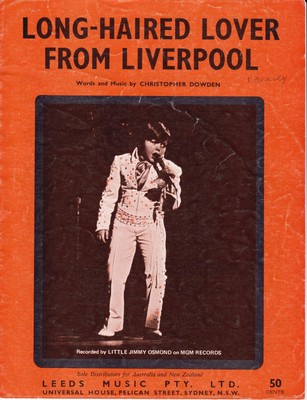 Longhaired Lover From Liverpool Little Jimmy Osmond Sheet Music Ebay