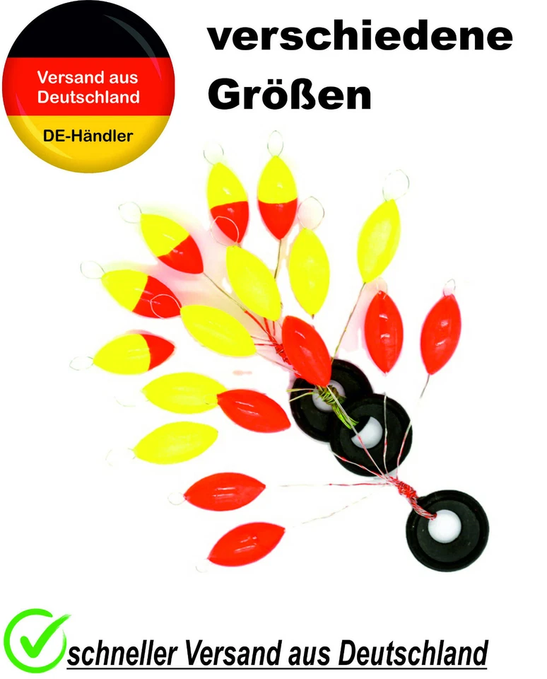 12 Stück Pilotkugeln versch. Farben und Größen Miniposen Forellen Sbirolino