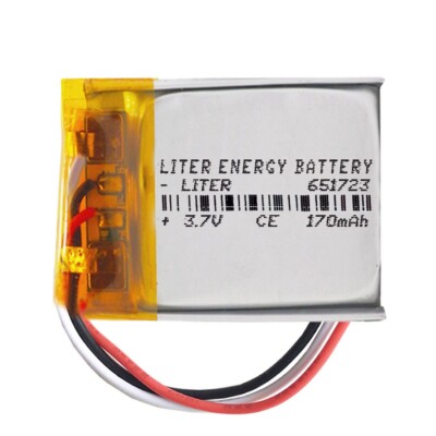 Akku 3 Kabel 651723 LiPo 3,7V 170mAh 0,629Wh 1S 5C Liter Energy Battery