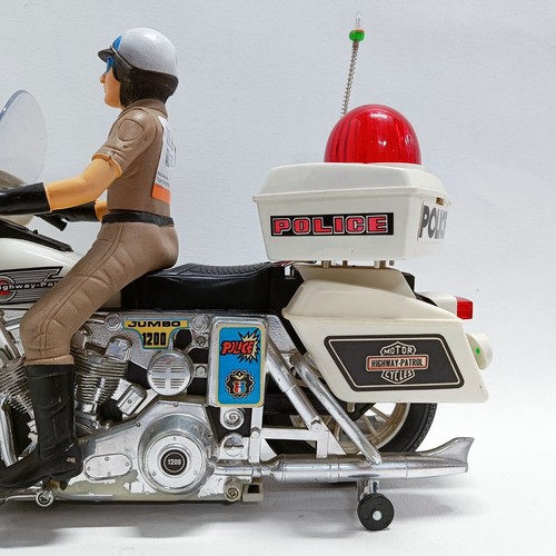 Vintage Son Ai Toys Police Motorcycle Toy - Highway Patrol with Light and Sound - Foto 8 di 11