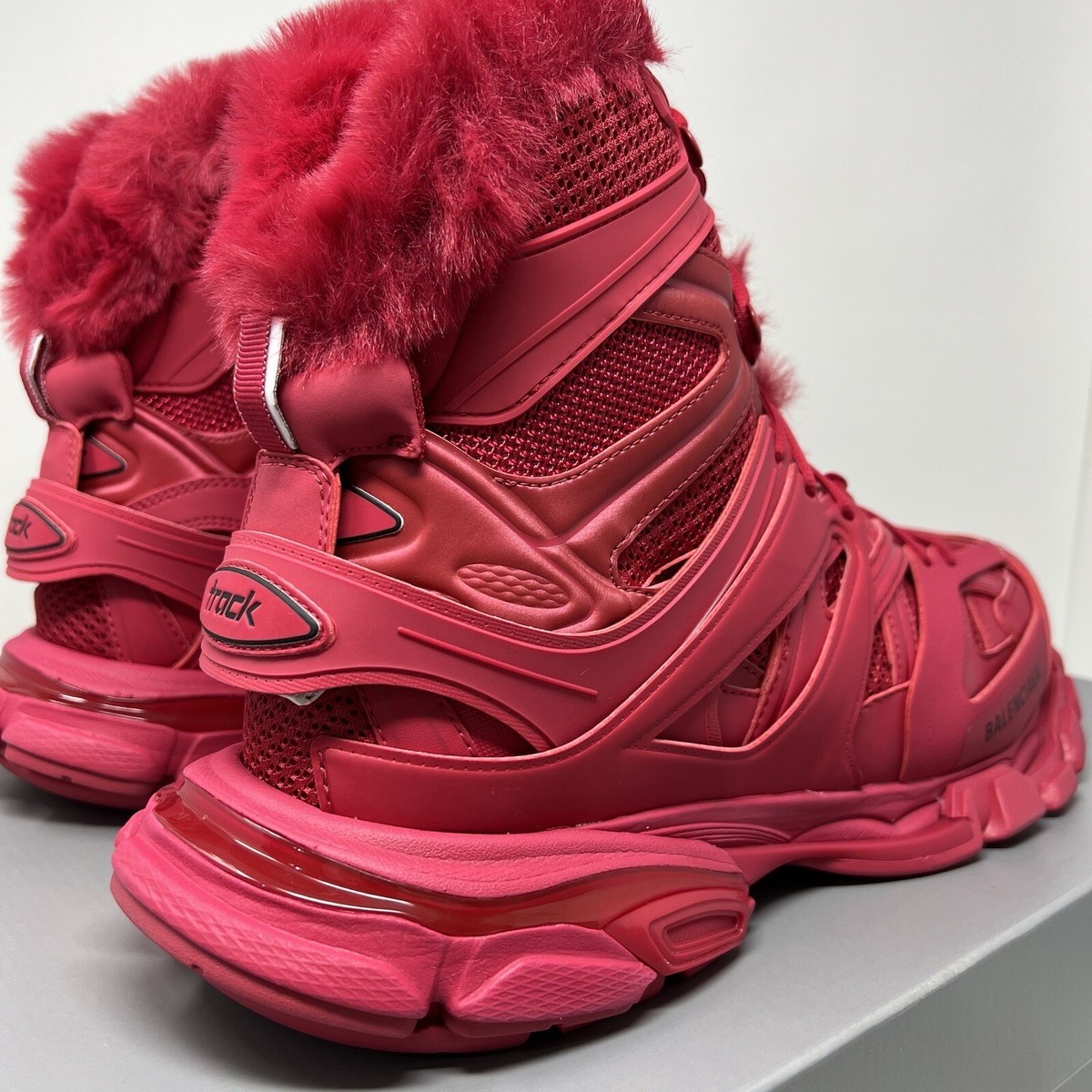 Balenciaga Track Fur Boots - 13 US - Red - 46 EU - Gorpcore - Track Hike Boots Balenciaga Track Hike Men main image 2