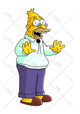 Pre Cut Grandpa Simpson Edible Cake Topper, Decoration Various sizes