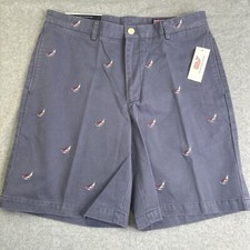 NWT Mens Vineyard Vines Size 34 Blue Shorts 9" Classic Fit Club USA Sailboat