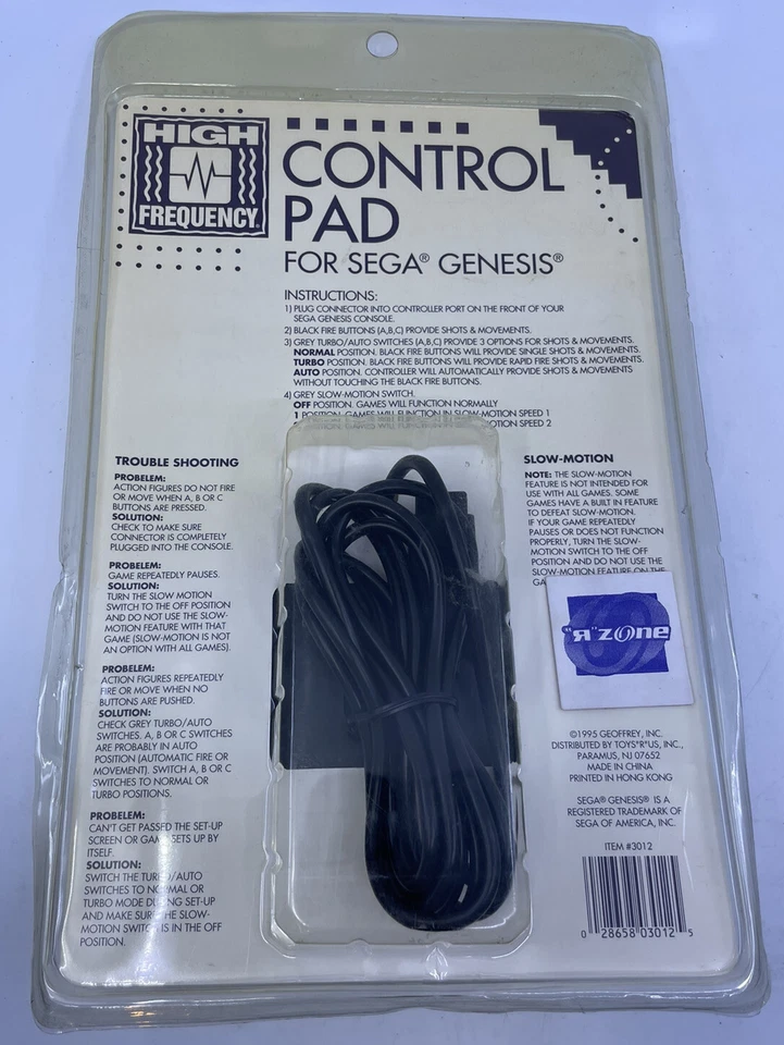 NEW 1995 High Frequency SEGA Genesis Control Pad Turbo Fire Controller - SEALED - Image 2 of 3