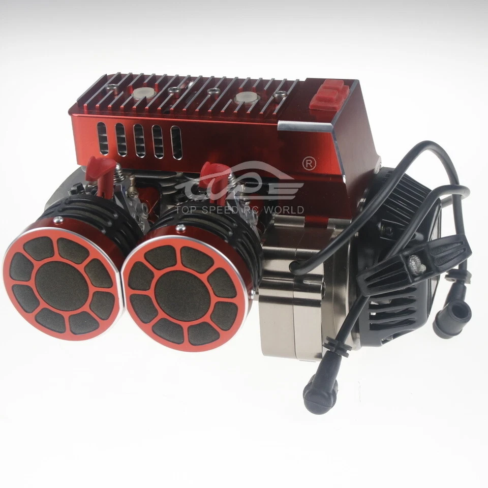 Kit de motor CNC de metal 58CC de dos cilindros para 1/5 HPI RV Baja Losi RC CAR Foto 3 de 4