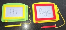 Lot of 2 Magnetic Etch A Sketch Doodle Kids Draw & Slide to Erase Board