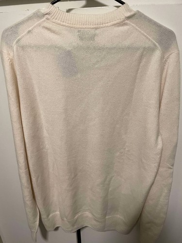 NEW Massimo Dutti Men's 100% Cashmere Jumper Sweater IVORY L Large $149.00 EURO - Picture 6 of 7