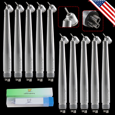 10* Dental Fiber Optic 45 Degree Surgical High Speed Handpiece E-generator 4 H