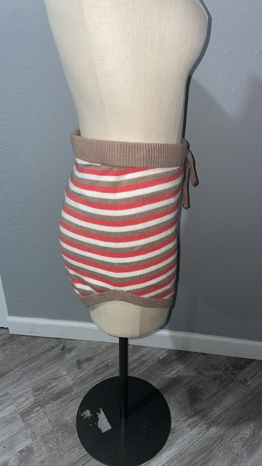 Gilly Hicks Women’s Knit High Waist Shorts size L NWOT Drawstring Striped Cotton - Image 2 of 4