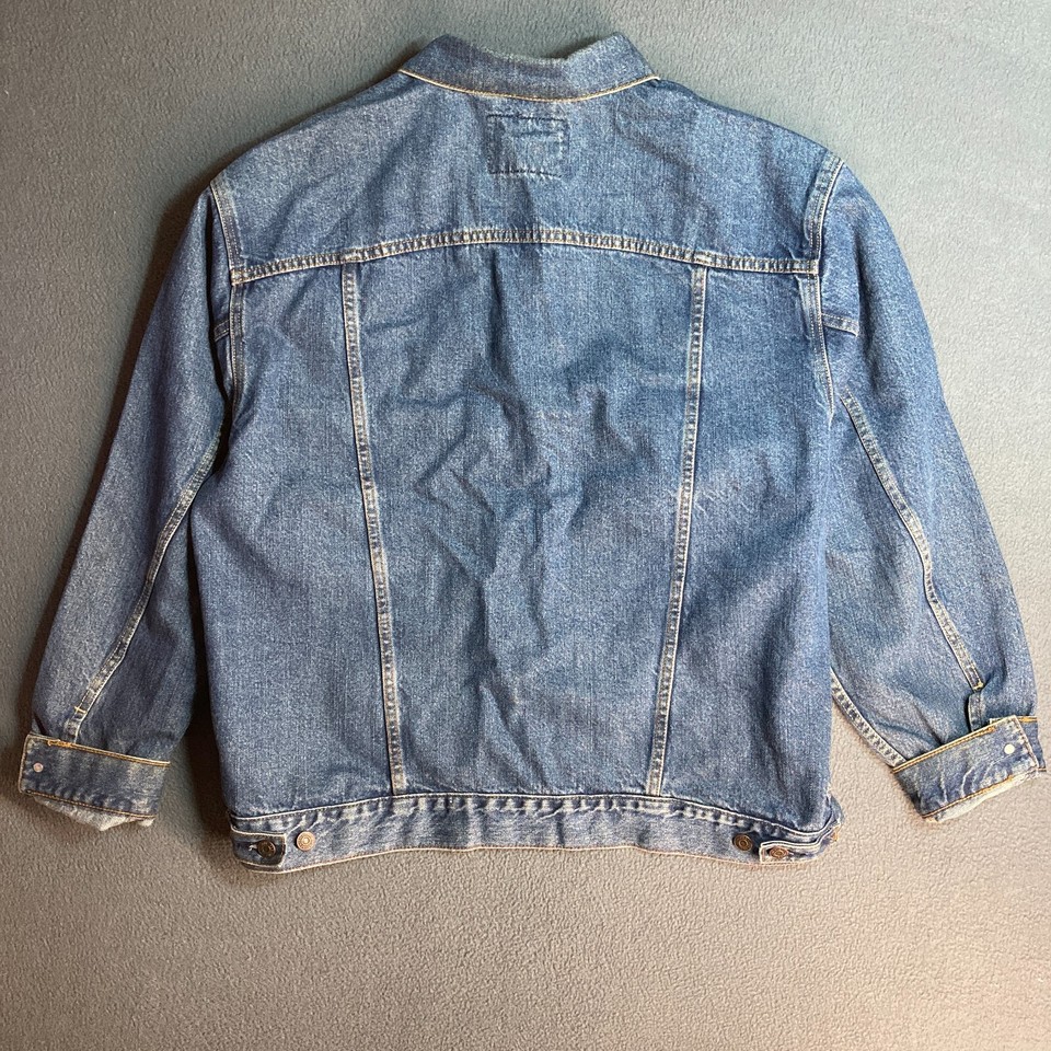Levis Signature Denim Trucker Jacket Mens XL Blue 100 Cotton eBay