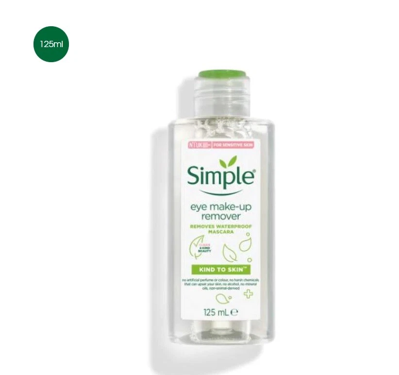 Simple Sanft Zur Haut Augen Make-Up Entfernt Wasserfeste Wimperntusche 125ml - Bild 2 von 4