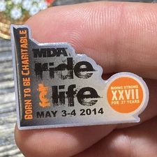 MDA Ride For life Lapel Pin Hat Jacket Vest EUC K467