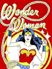 POP ART WONDER WOMAN # 1 ORIGINAL COMIC ART BY COMIC BOOK ARTIST JAMES CHEN