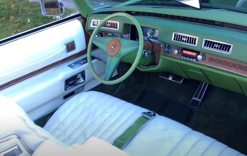 Retractor de cinturón de seguridad GM Cadillac Eldorado de 1970 lado del conductor delantero *VERDE* GC Foto 3 de 4