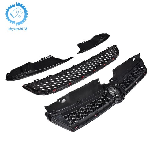 4pc Red Trim Front Upper Lower Grill For VW Jetta MK6 TDI Style W/ Beze 2011-14 - Picture 2 of 13